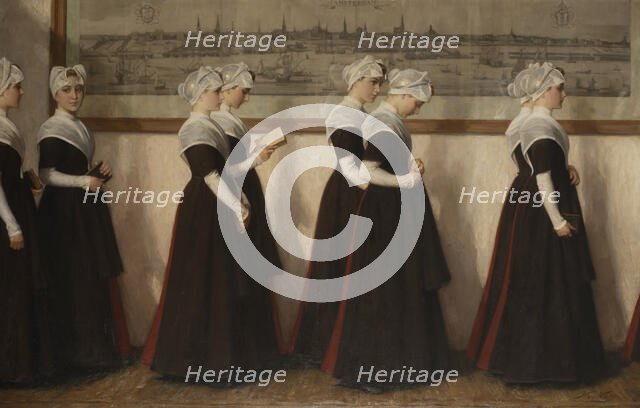 Amsterdam orphan girls going to church. Creator: Waay, Nicolaas van der (1855-1936).