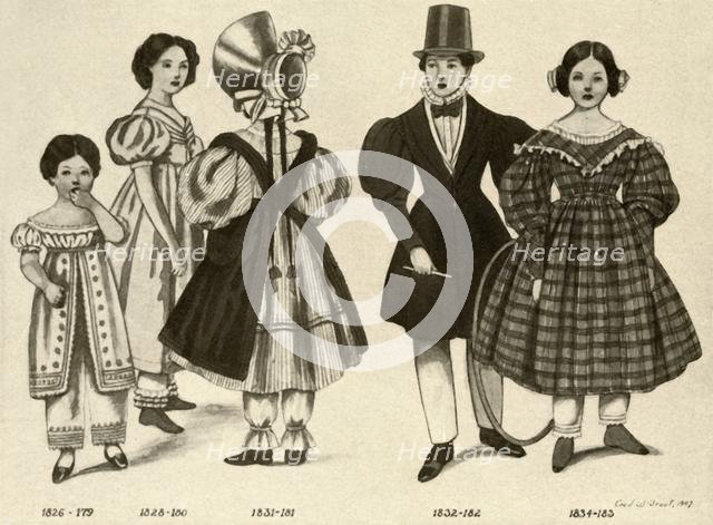 'Children's clothing from 1820-1840', 1907, (1937). Creator: Cecil W Trout.
