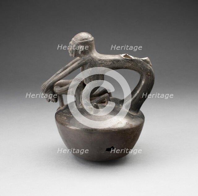 Stirrup Spout Vessel Depicting Erotic Scene, A.D. 1100/1470. Creator: Unknown.