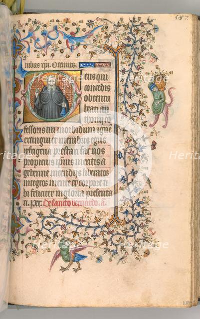 Hours of Charles the Noble, King of Navarre (1361-1425), fol. 288r, St. Anthony, c. 1405. Creator: Master of the Brussels Initials and Associates (French).