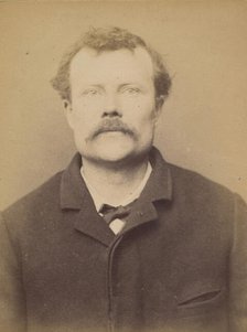 Miel. Eugène, Paul, Léon. 38 ans, né à Creil (Oise). Estampeur. Anarchiste. 2/3/94. , 1894. Creator: Alphonse Bertillon.