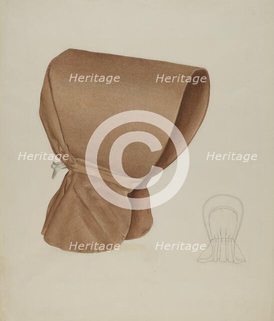 Shaker Bonnet, c. 1936. Creator: Elizabeth Moutal.