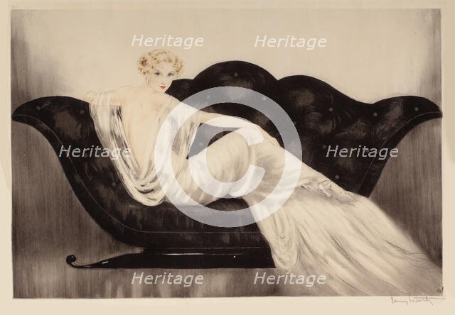 The Sofa, 1937. Creator: Icart, Louis Justin Laurent (1888-1950).