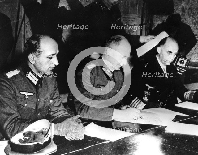 Surrender of Nazi Germany, Reims, France, 7 May 1945. Artist: Unknown