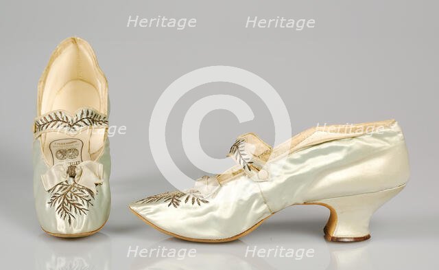Evening shoes, French, ca. 1895. Creator: L Perchellet.
