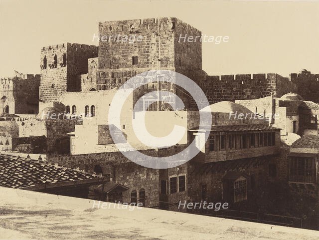 Jérusalem. Tour de David avec ses grandes assises salomoniennes, 1860 or later. Creator: Louis de Clercq.