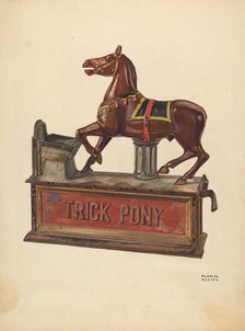 Toy Bank: Trick pony, c. 1937. Creator: Florian Rokita.