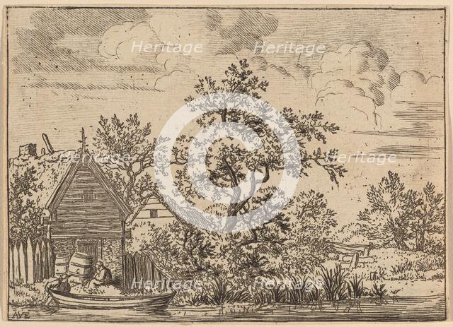 Two Casks in Front of a Cottage, probably c. 1645/1656. Creator: Allart van Everdingen.