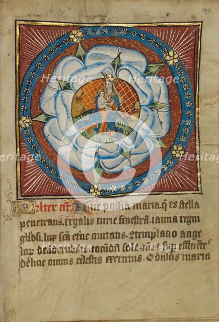 The Virgin and Child in a White Rose; Illustrated Vita Christi..., about 1480-1490. Creator: Unknown.