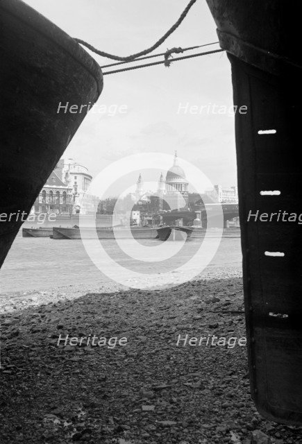 View of the River Thames and the City of London, c1945-c1965. Artist: SW Rawlings