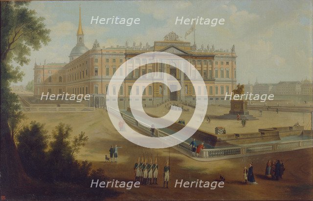 View of the Michael Palace in St. Petersburg, 1800s. Artist: Anonymous  