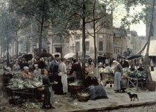 'Les Halles, Paris 'Central Market'', 1880. Artist: Gilbert Victor Gabriel