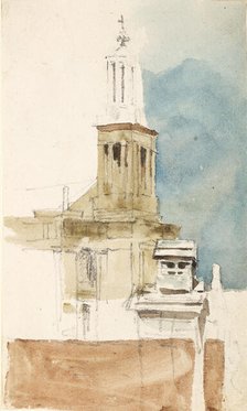 Sketch of a Church, c1840s. Creator: David Cox the Elder.