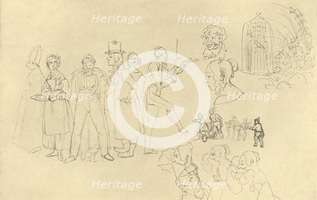 'Verschiedene Typen', mid-late 19th century, (c1924). Creator: Carl Spitzweg.