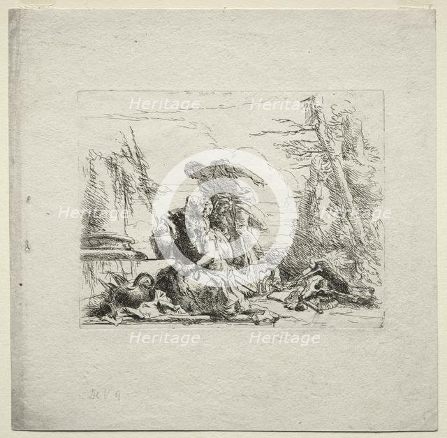 Various Caprices: The Woman in Handcuffs, 1785. Creator: Giovanni Battista Tiepolo (Italian, 1696-1770).