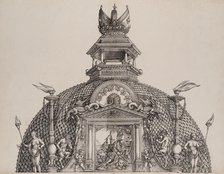 The Cupola and Imperial Crown on the Central Portal, from the Arch of Honor, proof, dated ..., 1515. Creator: Hans Springinklee.