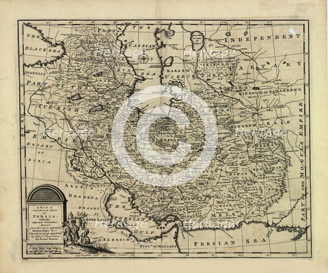 New and accurate map of Persia, with the Safavid and Mughal Empire. Artist: Bowen, Emanuel (c. 1714-1767)