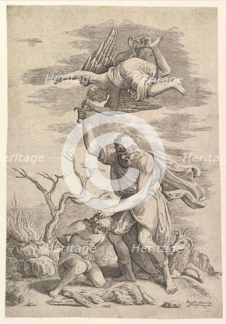 The Angel Staying the Arm of Abraham. Creator: Battista Franco Veneziano.