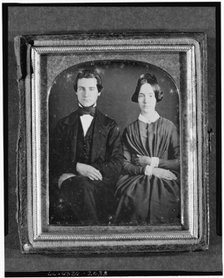 Erasmus Darwin and Emily Cooper, three-quarter length portrait, seated, between 1840 and 1860. Creator: Unknown.