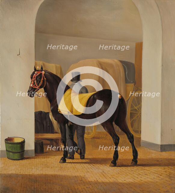Adriaan van der Hoop’s Trotter ‘De Rot’ at the Coach House, 1828. Creator: Anthony Oberman.