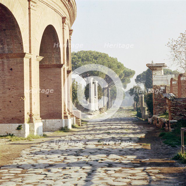 Via Decumanus, Ostia Antica, Port of Rome, Italy, c2nd-3rd century, (c20th century).  Artist: CM Dixon.
