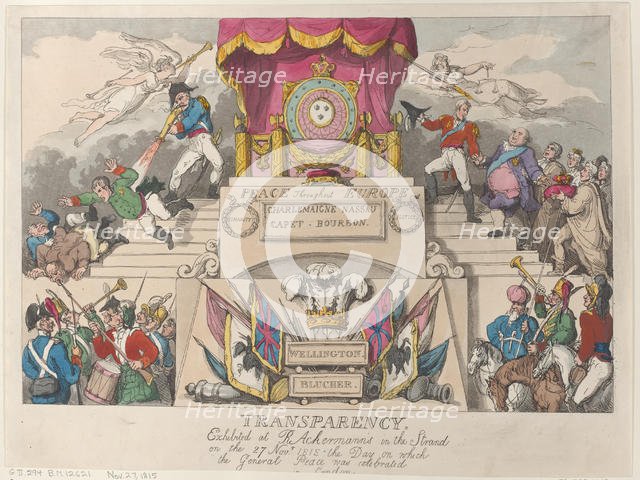 Transparency: Exhibited at R. Ackermann's in the Strand on the 27th November ..., November 27, 1815. Creator: Thomas Rowlandson.