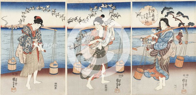 Mutsu no kuni Chidori no Tamagawa (Plover Jewel River in Mutsu Province), c1847.