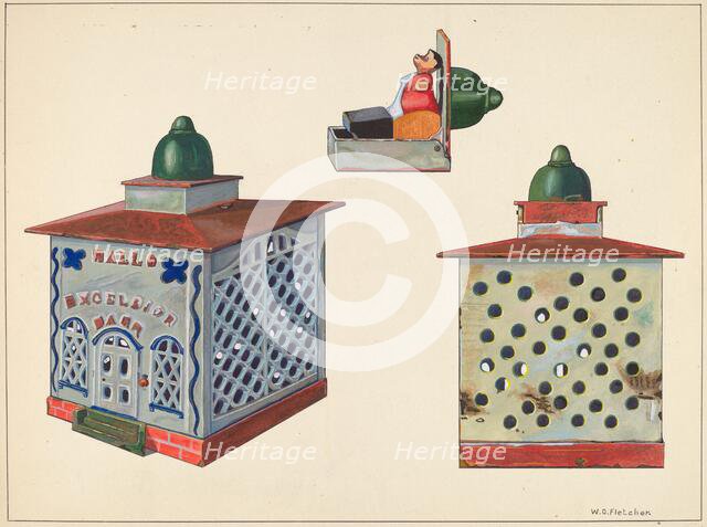 Hall's Excelsior Bank (mechanical), c. 1937. Creator: William O. Fletcher.