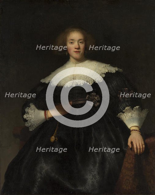 Portrait of a Young Woman with a Fan, 1633. Creator: Rembrandt Harmensz van Rijn.