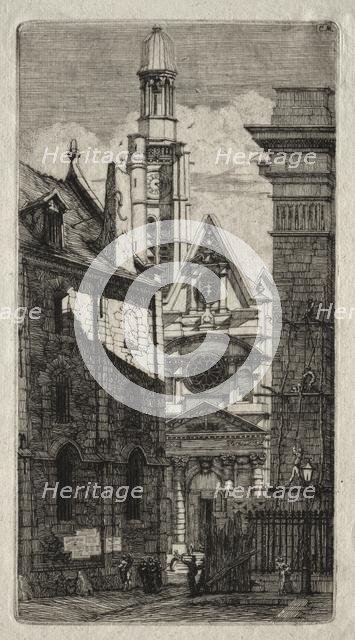 Etchings of Paris: Church of St. Stephen of the Mount, 1852. Creator: Charles Meryon (French, 1821-1868).