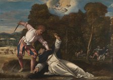 The Death of Saint Peter Martyr, 1540s. Artist: Bernardino da Asola (1490-1535)