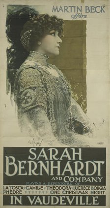 Sarah Bernhardt in Vaudeville,  1850 - 1950. Creator: Russell Morgan & Co.