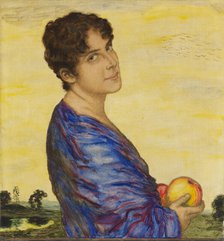 Portrait of Artist's Wife, c. 1914. Creator: Stuck, Franz, Ritter von (1863-1928).