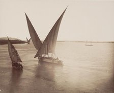 Boats on the Nile, 19th century. Creator: Anon.