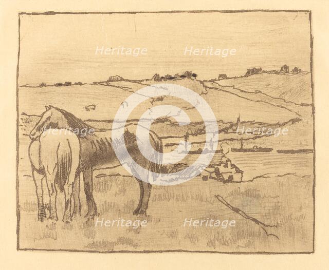 Horses in the Meadow (Chevaux dans la prairie), 1891/1892. Creator: Edgar Degas.