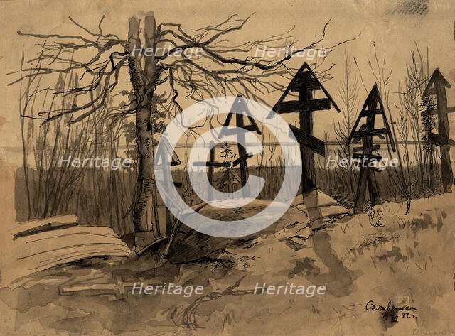 Cemetery in Selivanikha, 1907. Creator: Dmitrii Innokent'evich Karatanov.