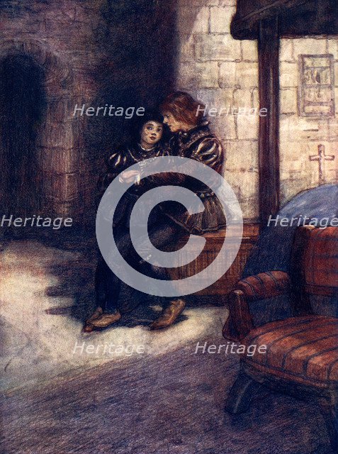 'The days seemed very long and dreary to the two little boys', c1483, (1905).Artist: A S Forrest