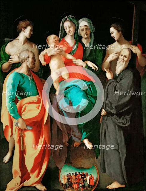 Virgin and Child with Saint Anne and Four Saints, ca 1525-1528. Creator: Pontormo (1494-1557).