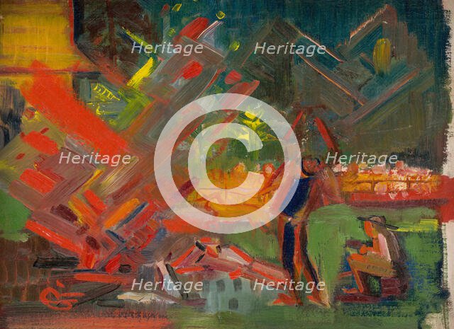 By the Campfire, 1940-1944. Creator: Arnold Peter Weisz-Kubincan.