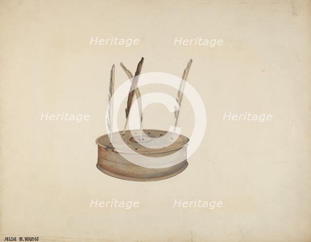 Inkwell, c. 1940. Creator: Jessie M Youngs.