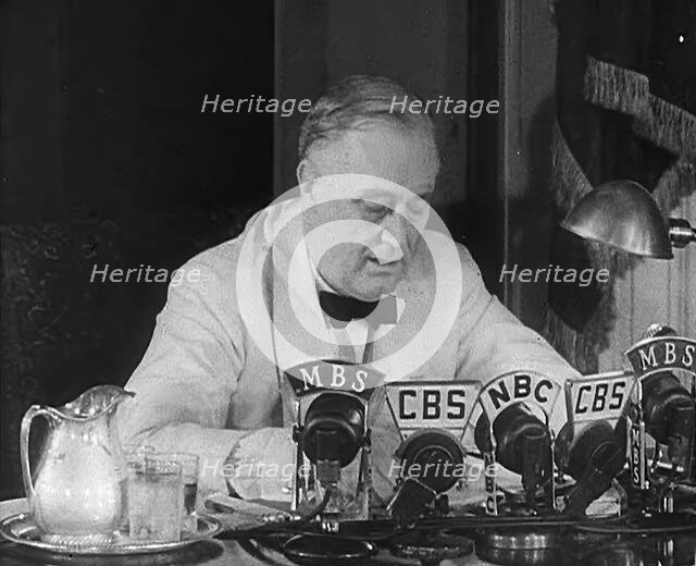 Franklin D. Roosevelt Giving a Speech, 1942. Creator: British Pathe Ltd.