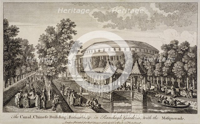 The Chinese Building and Rotunda in Ranelagh Gardens, Chelsea, London, c1750. Artist: Anon