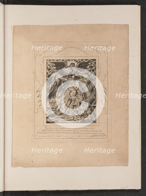 Job's Sons and Daughters Overwhelmed by Satan, 1825. Creator: William Blake.