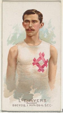 L.E. Myers, Runner, from World's Champions, Series 2 (N29) for Allen & Ginter Cigarettes, ..., 1888. Creator: Allen & Ginter.