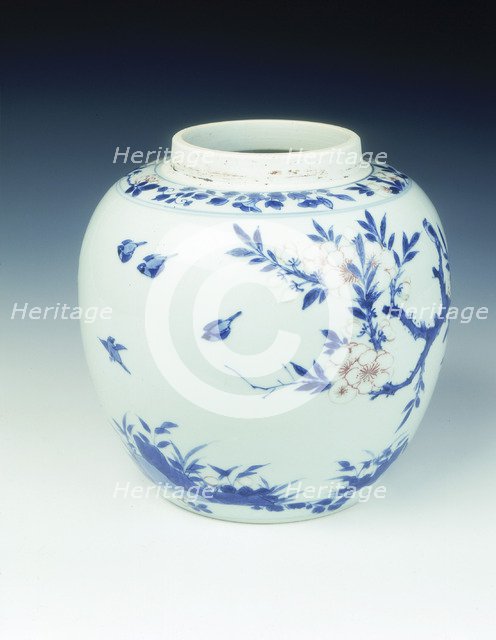 Blue and white ginger jar, early Kangxi period, Qing dynasty, China, 1662-1677. Artist: Unknown