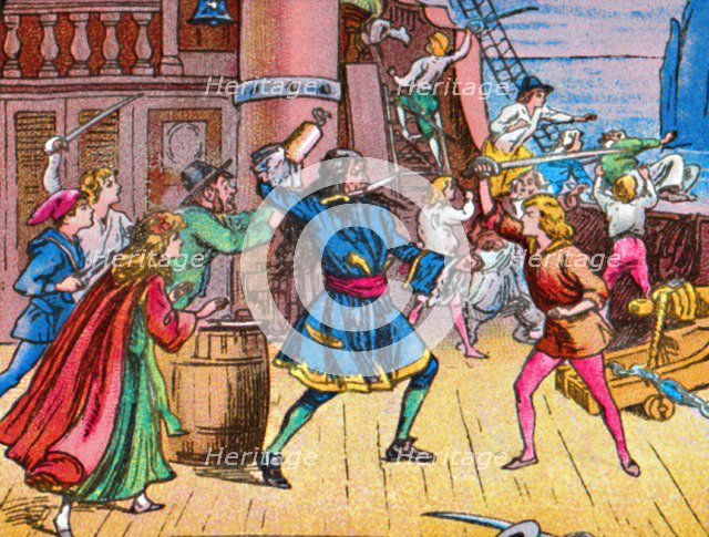 'Defeat of the pirates', c1905. Artist: Unknown.