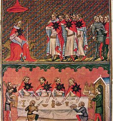 John II the Good, founded the Order of the Star, Miniature in 'Chronicles of France', illuminated…