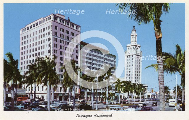 Biscayne Boulevard, Miami, Florida, USA, 1956. Artist: Unknown
