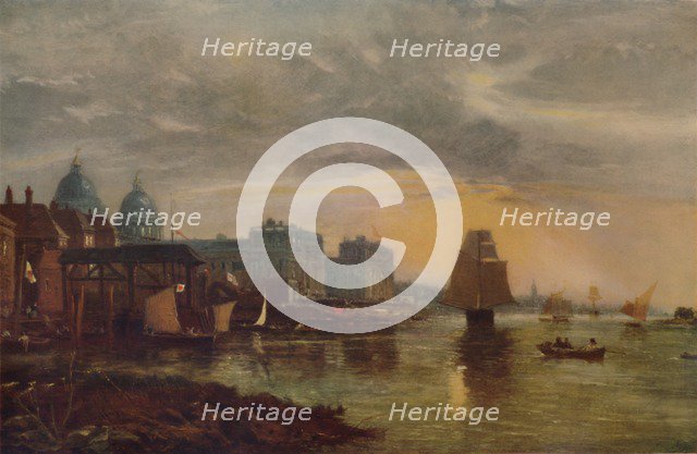 'Greenwich Hospital from the River', 1854, (1935). Artist: James Holland.