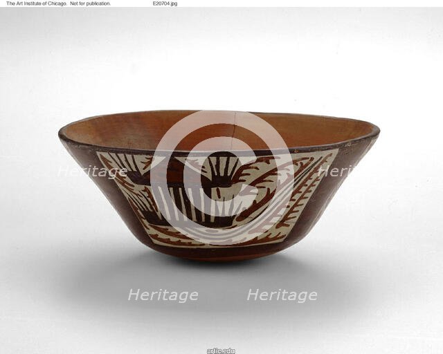 Open Bowl with Areas Depicting Abstract Plants and Animal Motifs, 180 B.C./A.D. 500. Creator: Unknown.